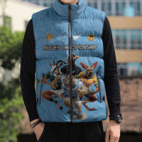 Custom Rugby Southern Hemisphere Sleeveless Puffer Jacket Argentina AUNZ South Africa Mascot Blue - Polynesian Pride