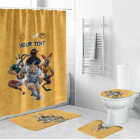 Custom Rugby Southern Hemisphere Bathroom Set Argentina AUNZ South Africa Mascot Gold LT9 Bathroom Set (4 pcs) Gold - Polynesian Pride