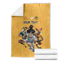 Custom Rugby Southern Hemisphere Blanket Argentina AUNZ South Africa Mascot Gold - Polynesian Pride