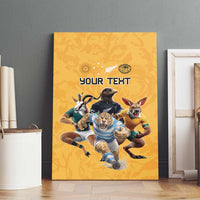Custom Rugby Southern Hemisphere Canvas Wall Art Argentina AUNZ South Africa Mascot Gold - Polynesian Pride
