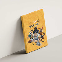 Custom Rugby Southern Hemisphere Canvas Wall Art Argentina AUNZ South Africa Mascot Gold - Polynesian Pride