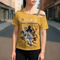 Custom Rugby Southern Hemisphere Cross Shoulder Shirt Argentina AUNZ South Africa Mascot Gold LT9 - Polynesian Pride