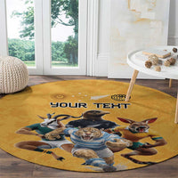 Custom Rugby Southern Hemisphere Round Carpet Argentina AUNZ South Africa Mascot Gold - Polynesian Pride