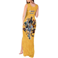 Custom Rugby Southern Hemisphere Tank Maxi Dress Argentina AUNZ South Africa Mascot Gold - Polynesian Pride