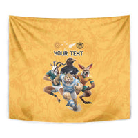 Custom Rugby Southern Hemisphere Tapestry Argentina AUNZ South Africa Mascot Gold - Polynesian Pride