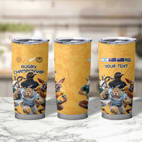 Custom Rugby Southern Hemisphere Tumbler Cup Argentina AUNZ South Africa Mascot Gold - Polynesian Pride