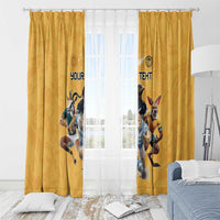 Custom Rugby Southern Hemisphere Window Curtain Argentina AUNZ South Africa Mascot Gold - Polynesian Pride