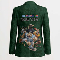 Custom Rugby Southern Hemisphere Blazer Argentina AUNZ South Africa Mascot Green LT9 - Polynesian Pride