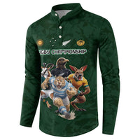 Custom Rugby Southern Hemisphere Button Sweatshirt Argentina AUNZ South Africa Mascot Green LT9 - Polynesian Pride