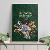 Custom Rugby Southern Hemisphere Canvas Wall Art Argentina AUNZ South Africa Mascot Green - Polynesian Pride