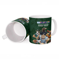 Custom Rugby Southern Hemisphere Ceramic Mug Argentina AUNZ South Africa Mascot Green LT9 - Polynesian Pride