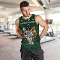 Custom Rugby Southern Hemisphere Men Tank Top Argentina AUNZ South Africa Mascot Green LT9 Green - Polynesian Pride