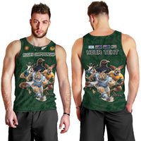 Custom Rugby Southern Hemisphere Men Tank Top Argentina AUNZ South Africa Mascot Green LT9 - Polynesian Pride