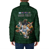 Custom Rugby Southern Hemisphere Padded Jacket Argentina AUNZ South Africa Mascot Green LT9 - Polynesian Pride