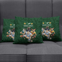 Custom Rugby Southern Hemisphere Pillow Cover Argentina AUNZ South Africa Mascot Green - Polynesian Pride