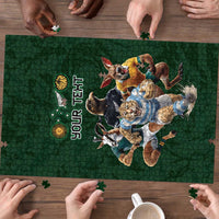 Custom Rugby Southern Hemisphere Puzzle Argentina AUNZ South Africa Mascot Green LT9 - Polynesian Pride