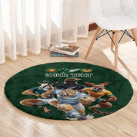 Custom Rugby Southern Hemisphere Round Carpet Argentina AUNZ South Africa Mascot Green - Polynesian Pride