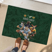 Custom Rugby Southern Hemisphere Rubber Doormat Argentina AUNZ South Africa Mascot Green LT9 - Polynesian Pride