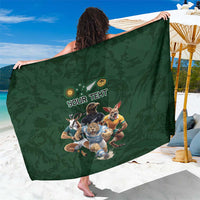 Custom Rugby Southern Hemisphere Sarong Argentina AUNZ South Africa Mascot Green - Polynesian Pride