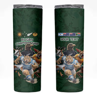 Custom Rugby Southern Hemisphere Skinny Tumbler Argentina AUNZ South Africa Mascot Green - Polynesian Pride