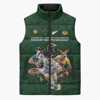 Custom Rugby Southern Hemisphere Sleeveless Puffer Jacket Argentina AUNZ South Africa Mascot Green LT9 Unisex Green - Polynesian Pride