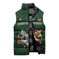 Custom Rugby Southern Hemisphere Sleeveless Puffer Jacket Argentina AUNZ South Africa Mascot Green LT9 - Polynesian Pride