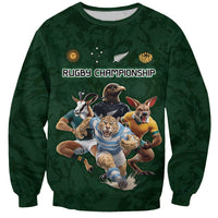 Custom Rugby Southern Hemisphere Sweatshirt Argentina AUNZ South Africa Mascot Green LT9 Unisex Green - Polynesian Pride