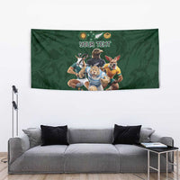 Custom Rugby Southern Hemisphere Tapestry Argentina AUNZ South Africa Mascot Green - Polynesian Pride