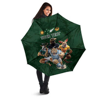 Custom Rugby Southern Hemisphere Umbrella Argentina AUNZ South Africa Mascot Green LT9 - Polynesian Pride