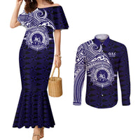 Tonga Queen Salote College 100th Years Couples Matching Mermaid Dress and Long Sleeve Button Shirt Est 1926 Tongan Ngatu Tapa - Polynesian Pride