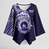 Tonga Queen Salote College 100th Years Kimono Sleeve Blouse Est 1926 Tongan Ngatu Tapa - Polynesian Pride