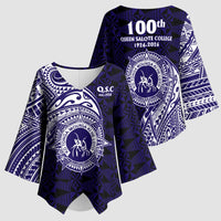 Tonga Queen Salote College 100th Years Kimono Sleeve Blouse Est 1926 Tongan Ngatu Tapa - Polynesian Pride