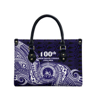 Tonga Queen Salote College 100th Years Leather Bag Est 1926 Tongan Ngatu Tapa - Polynesian Pride