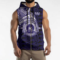 Tonga Queen Salote College 100th Years Sleeveless Zip Hoodie Est 1926 Tongan Ngatu Tapa - Polynesian Pride