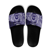 Tonga Queen Salote College 100th Years Slide Sandals Est 1926 Tongan Ngatu Tapa - Polynesian Pride