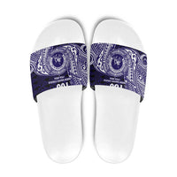 Tonga Queen Salote College 100th Years Slide Sandals Est 1926 Tongan Ngatu Tapa - Polynesian Pride
