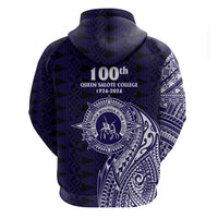 Tonga Queen Salote College 100th Years Zip Hoodie Est 1926 Tongan Ngatu Tapa - Polynesian Pride