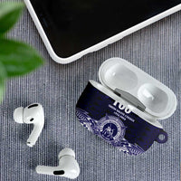 Tonga Queen Salote College 100th Years AirPods Case Blue Tonga Kupesi Uniquely Pacific Art LT9 - Polynesian Pride