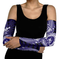 Tonga Queen Salote College 100th Years Arm Sleeves Blue Tonga Kupesi Uniquely Pacific Art - Polynesian Pride