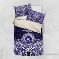 Tonga Queen Salote College 100th Years Bedding Set Blue Tonga Kupesi Uniquely Pacific Art - Polynesian Pride