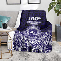Tonga Queen Salote College 100th Years Blanket Blue Tonga Kupesi Uniquely Pacific Art - Polynesian Pride