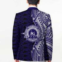 Tonga Queen Salote College 100th Years Blazer Blue Tonga Kupesi Uniquely Pacific Art - Polynesian Pride