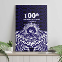 Tonga Queen Salote College 100th Years Canvas Wall Art Blue Tonga Kupesi Uniquely Pacific Art - Polynesian Pride