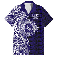 Tonga Queen Salote College 100th Years Family Matching Tank Maxi Dress and Hawaiian Shirt Blue Tonga Kupesi Uniquely Pacific Art - Polynesian Pride