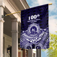 Tonga Queen Salote College 100th Years Garden Flag Blue Tonga Kupesi Uniquely Pacific Art - Polynesian Pride