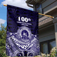 Tonga Queen Salote College 100th Years Garden Flag Blue Tonga Kupesi Uniquely Pacific Art - Polynesian Pride