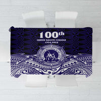 Tonga Queen Salote College 100th Years Tablecloth Blue Tonga Kupesi Uniquely Pacific Art - Polynesian Pride