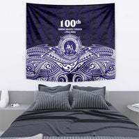 Tonga Queen Salote College 100th Years Tapestry Blue Tonga Kupesi Uniquely Pacific Art - Polynesian Pride