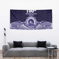 Tonga Queen Salote College 100th Years Tapestry Blue Tonga Kupesi Uniquely Pacific Art - Polynesian Pride