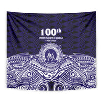 Tonga Queen Salote College 100th Years Tapestry Blue Tonga Kupesi Uniquely Pacific Art - Polynesian Pride